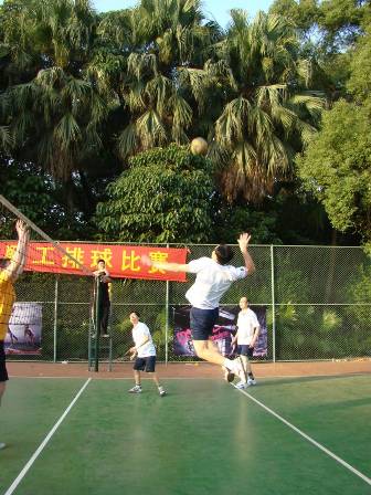 热烈祝贺我院教工排球男队和女队双双晋级四强 